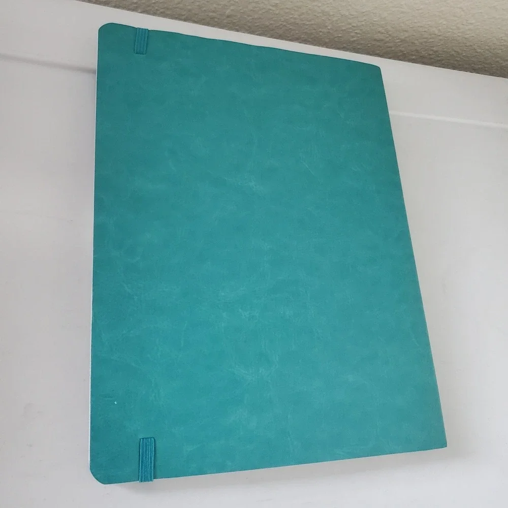 Paperage Lined Journal Notebook Teal Vegan Leather Hardcover 9.75 x 7.5